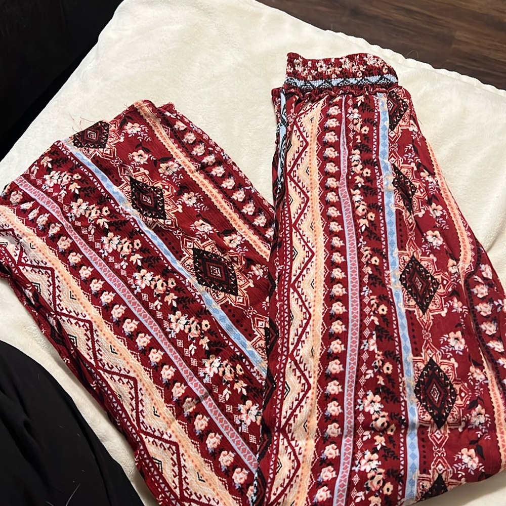 Maroon boho pants